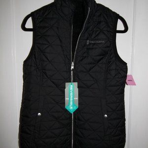 Free Country NWT Black Reversible Vest